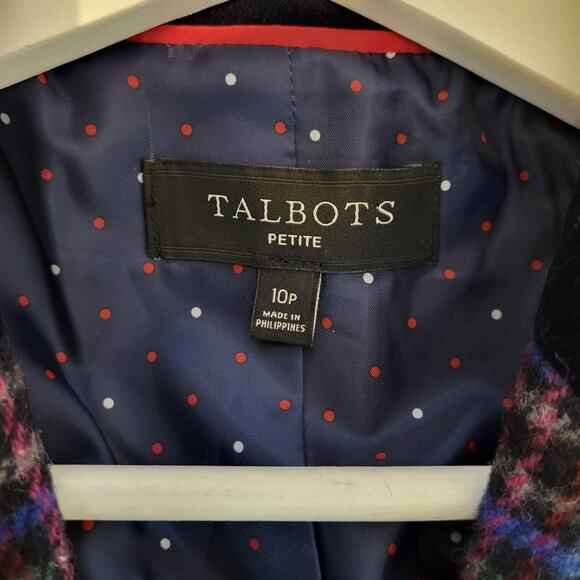 TALBOTS MISTLETOE PLAID SHETLAND WOOL BLAZER 10P - Picture 4 of 7